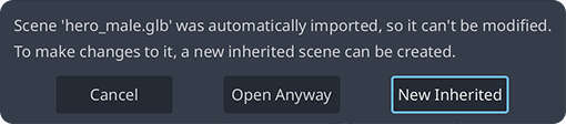 Opening the readonly scene for the mesh